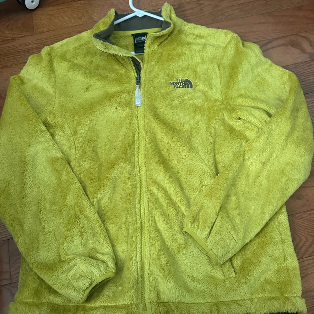 North Face fluffy chartreuse jacket